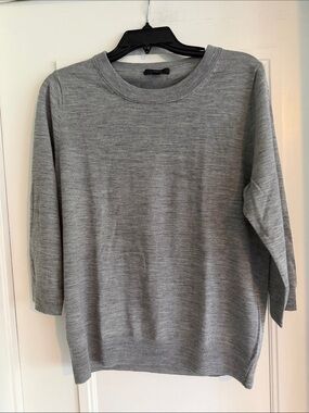 J. Crew Light Heather Gray Tippi Crewneck Sweater